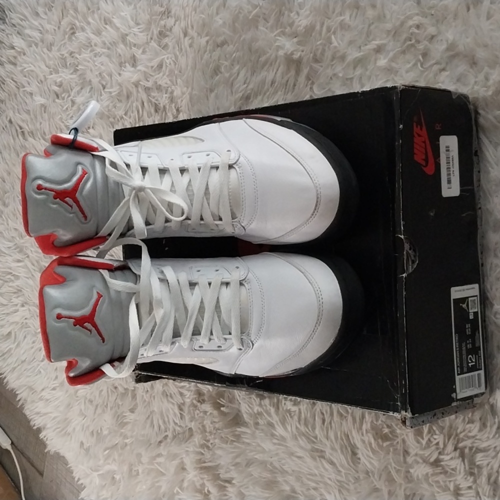 Nike Air Jordan Retro White OG 5s W/ Nike Air on back Size 12 - Picture 9 of 12